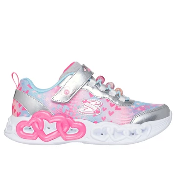 Skechers Infinite Heart Lights - Heart Jewels színes átmeneti világítós gyerekcipő lányoknak 27
