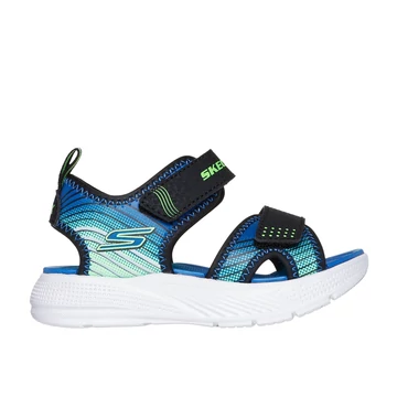 Skechers Microspec-Splash gyerekszandál fiúknak kék, lime és fekete színben 21