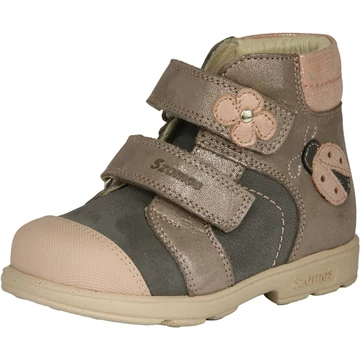 Szamos supinált átmeneti magasszárú gyerekcipő lányoknak rózsaszín és szürke színben katica mintával 20