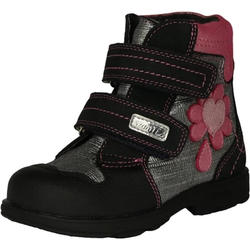 Szamos Kölyök supinált bélelt téli gyerekcipő lányoknak ezüst színben rózsaszín mintával 21