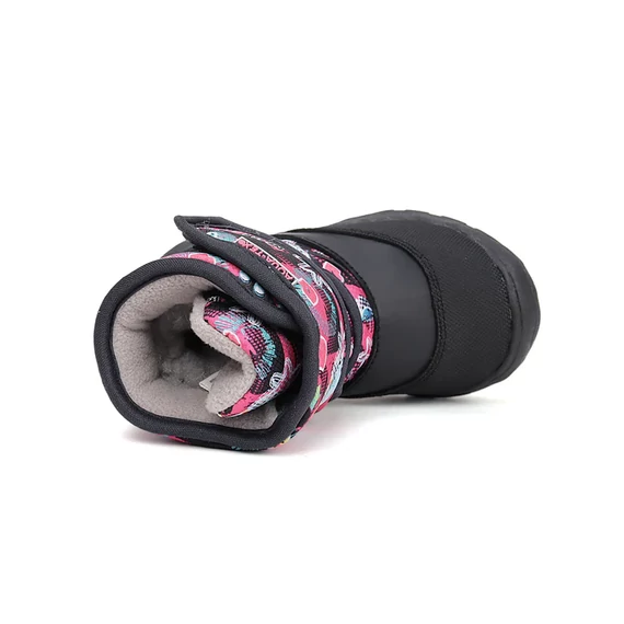 DD Step - Aqua-Tex - vizallo - teli - belelt - gyerekcsizma - hotaposo - lany - fekete - pink