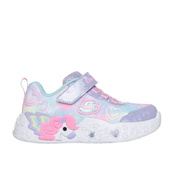 Skechers Unicorn Charmer - Lil Heart Sparkles - atmeneti - vilagitos - gyerekcipo - lany - levendula