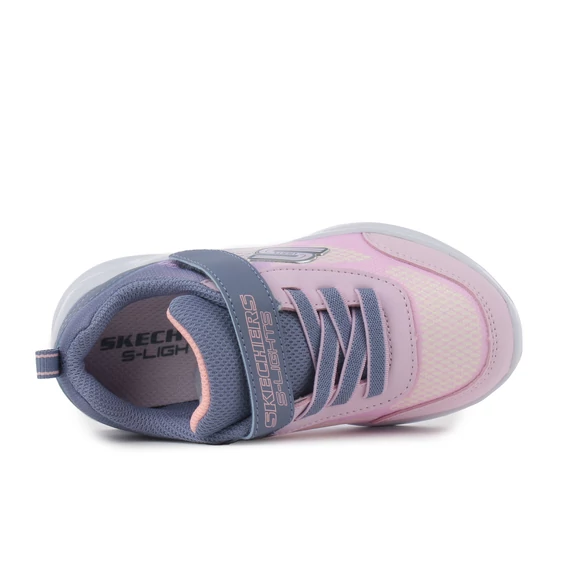 Skechers S-Lights: Sola Glow - Ombre Deluxe - vilagito - gyerekcipo - lany - rozsaszin - szurke 