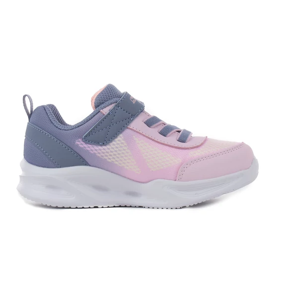 Skechers S-Lights: Sola Glow - Ombre Deluxe - vilagito - gyerekcipo - lany - rozsaszin - szurke 