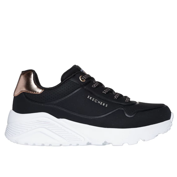 Skechers Uno Lite - Metallic Mode - gyerekcipo - lany - fekete 