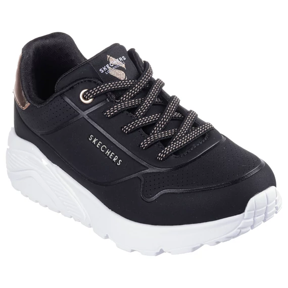 Skechers Uno Lite - Metallic Mode - gyerekcipo - lany - fekete 