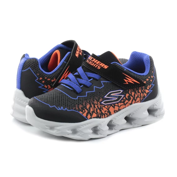 Skechers Sneaker- Vortex 2.0 - Zorento - vilagito - gyerekcipo - fiu - fekete - kek, narancssarga