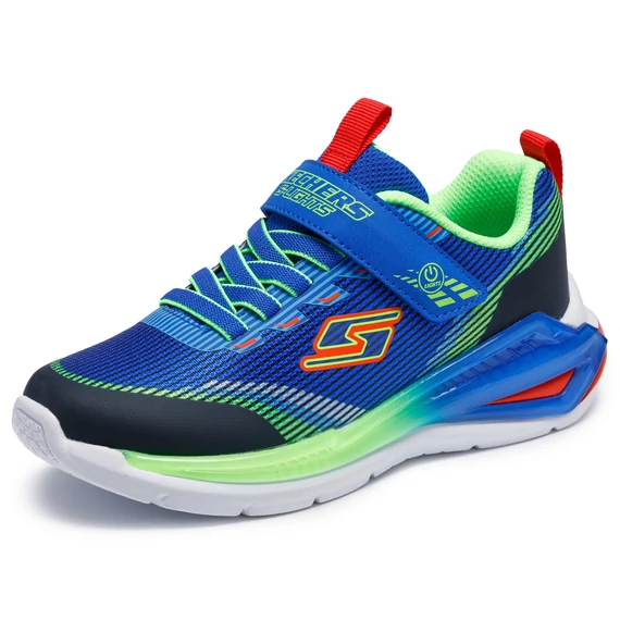 Skechers S Lights: Tri-Namics- atmeneti- vilagito- gyerekcipo- fiu- kek - zold