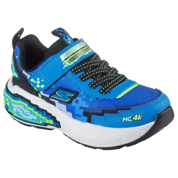 Skechers Mega-Craft 4K - gyerekcipo - fiu - kek - lime - pixeles