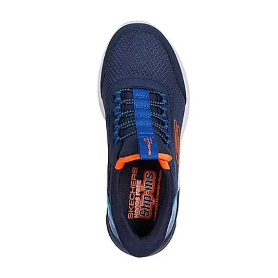Skechers SLIP-INS: MICROSPEC MAX - BRISK-STRIPE - gyerekcipo - fiu - kek