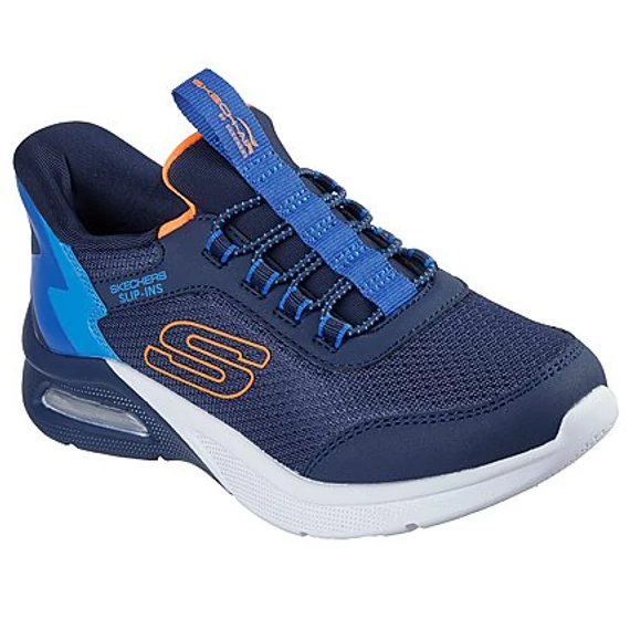 Skechers SLIP-INS: MICROSPEC MAX - BRISK-STRIPE - gyerekcipo - fiu - kek