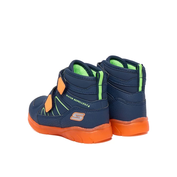 Skechers Illumi-Brights - vilagito - LED - gyerekcipo - gyerekbakancs - sotetkek - narancs - fiu - belelt