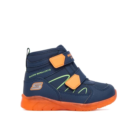 Skechers Illumi-Brights - vilagito - LED - gyerekcipo - gyerekbakancs - sotetkek - narancs - fiu - belelt